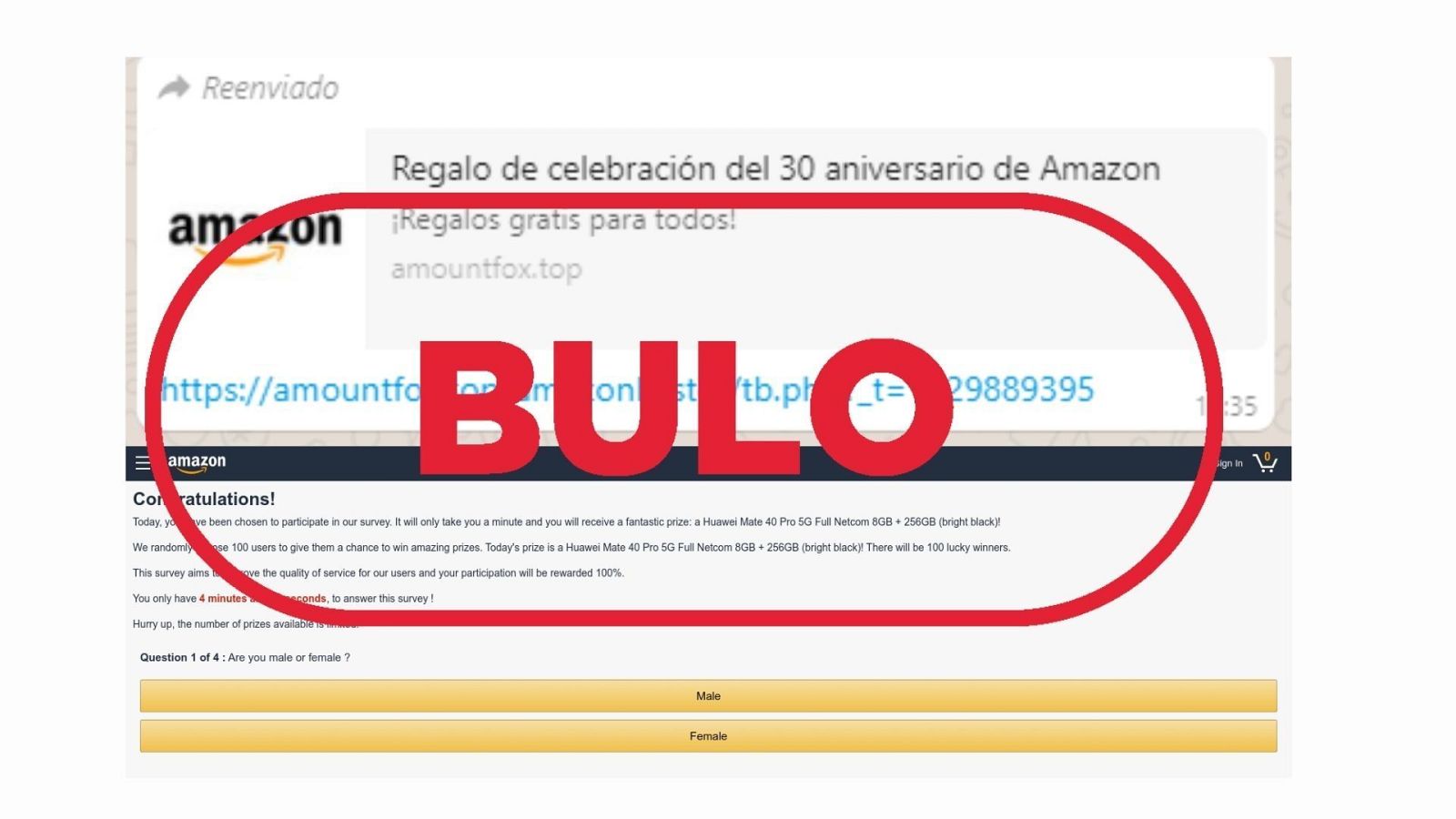 Mensaje que suplanta la identidad de Amazon para robar tus datos bancarios