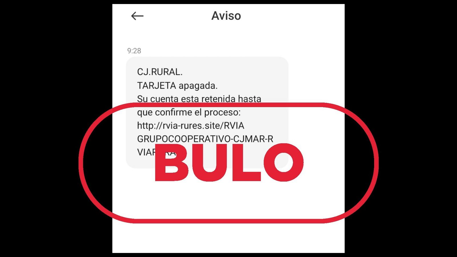 Estafa del SMS de aviso de 'tarjeta apagada'