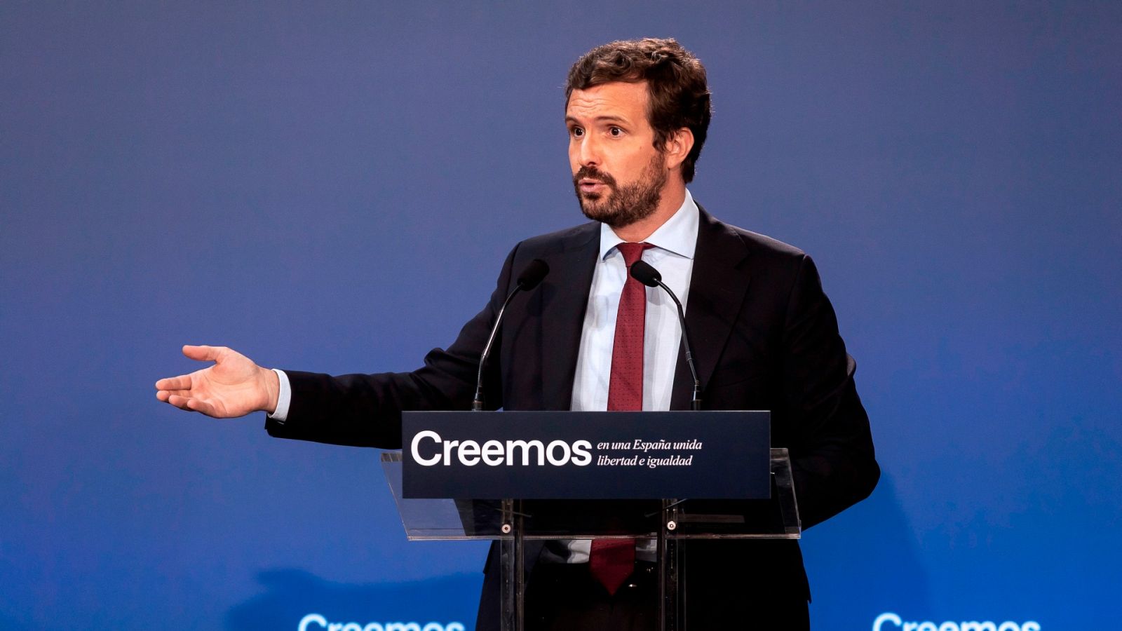 El líder del PP, Pablo Casado