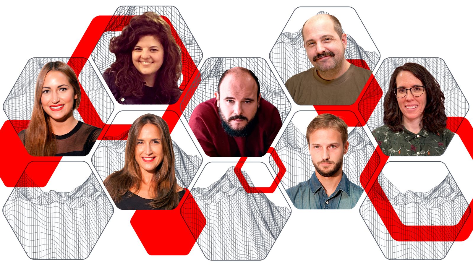 Desde la izquierda: Leyre Guerrero, Paula Quintana, Virginia Díaz, Niño de Elche, Jose Manuel Sebastián, Julio Ródenas y María Taosa.