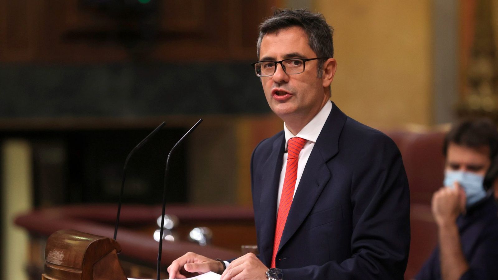 El ministro de la Presidencia, Félix Bolaños durante su intervención en el pleno.