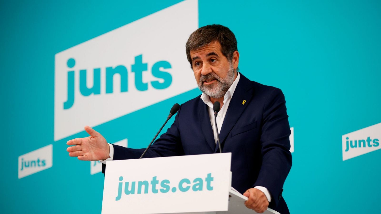 El secretario general de JxCat, Jordi Sànchez, durante una rueda de prensa