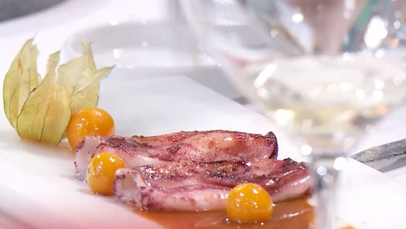 Receta de chipirn con physalis de Beln Lpez