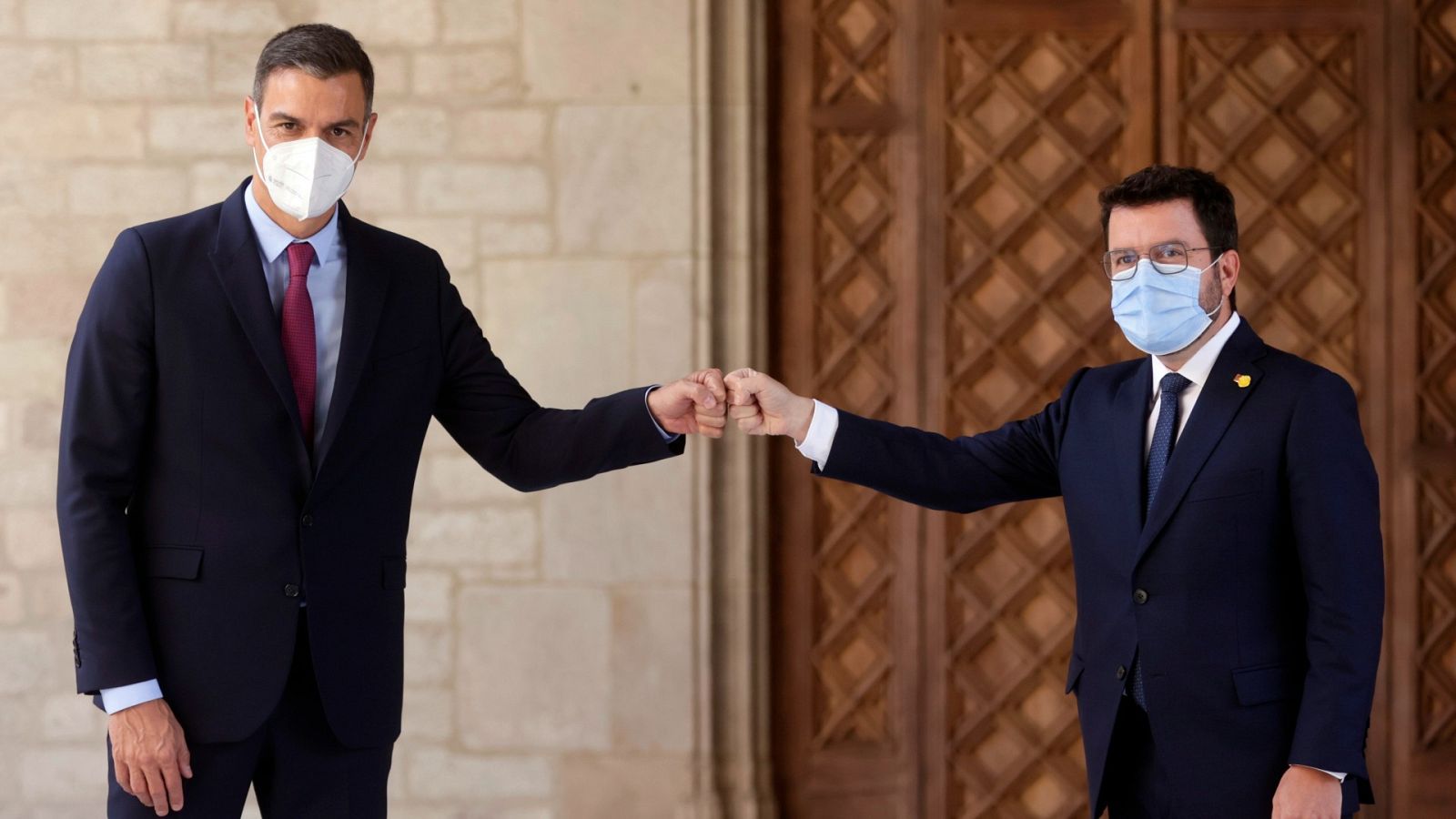 Pedro Sánchez y Pere Aragonès