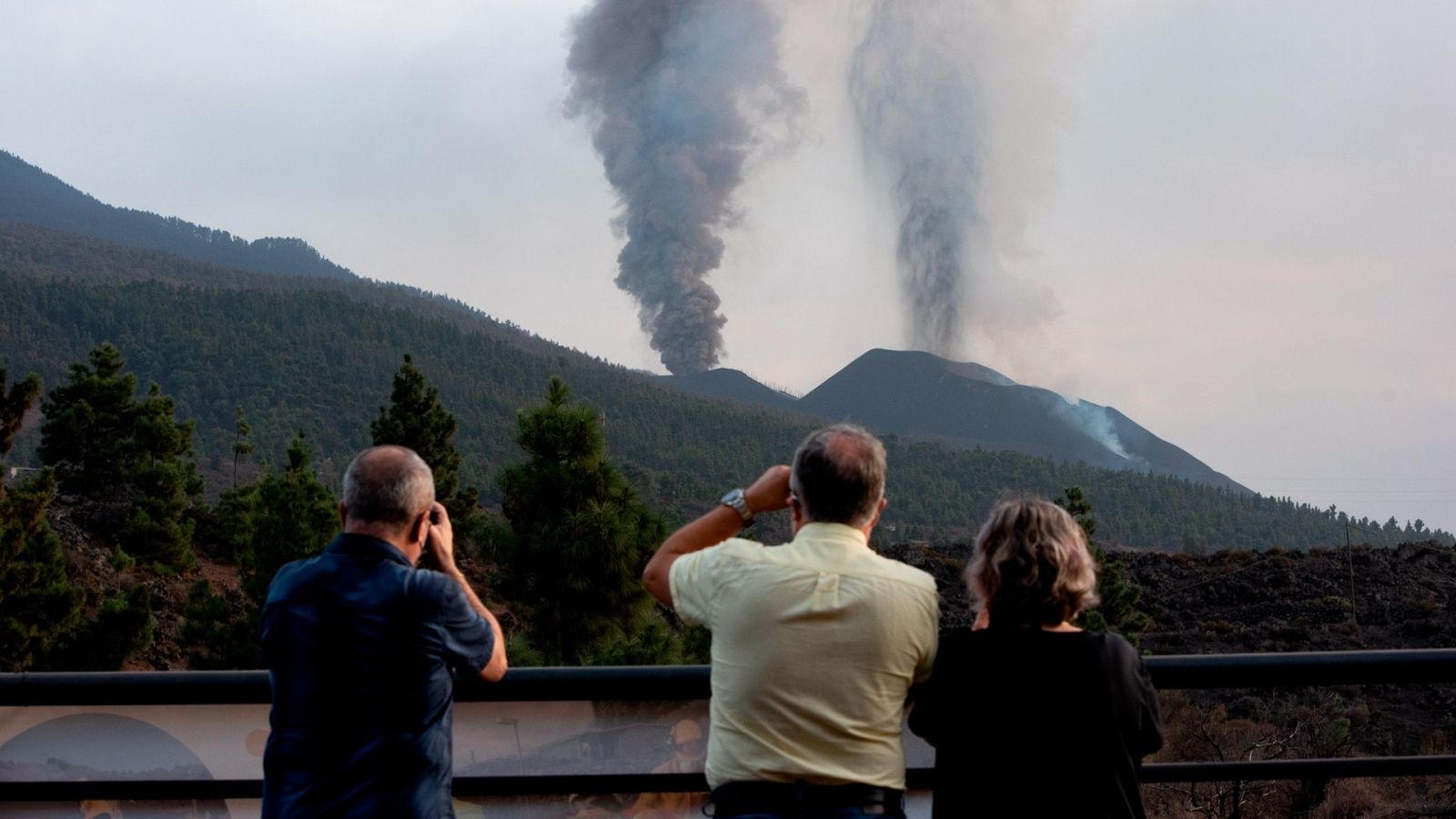 El volcán en Cumbre Vieja