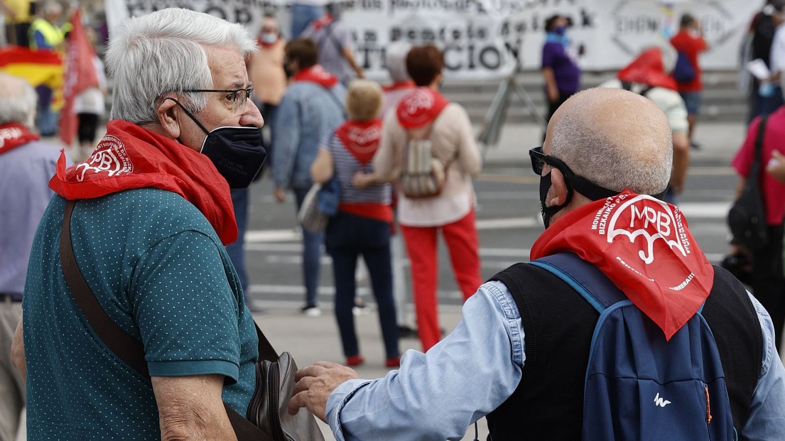 Concentración de pensionistas en Bilbao