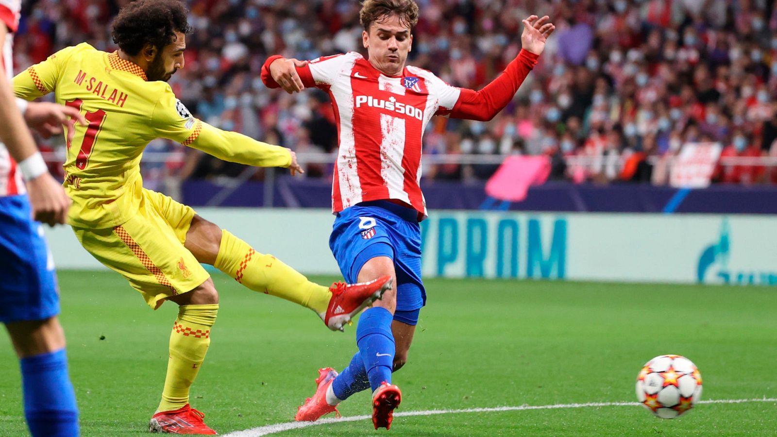 Mohamed Salah, ante el Atlético de Madrid