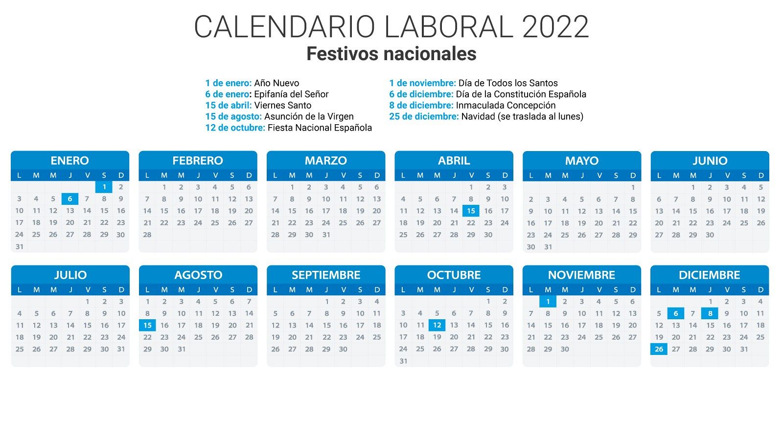 Calendario laboral 2022