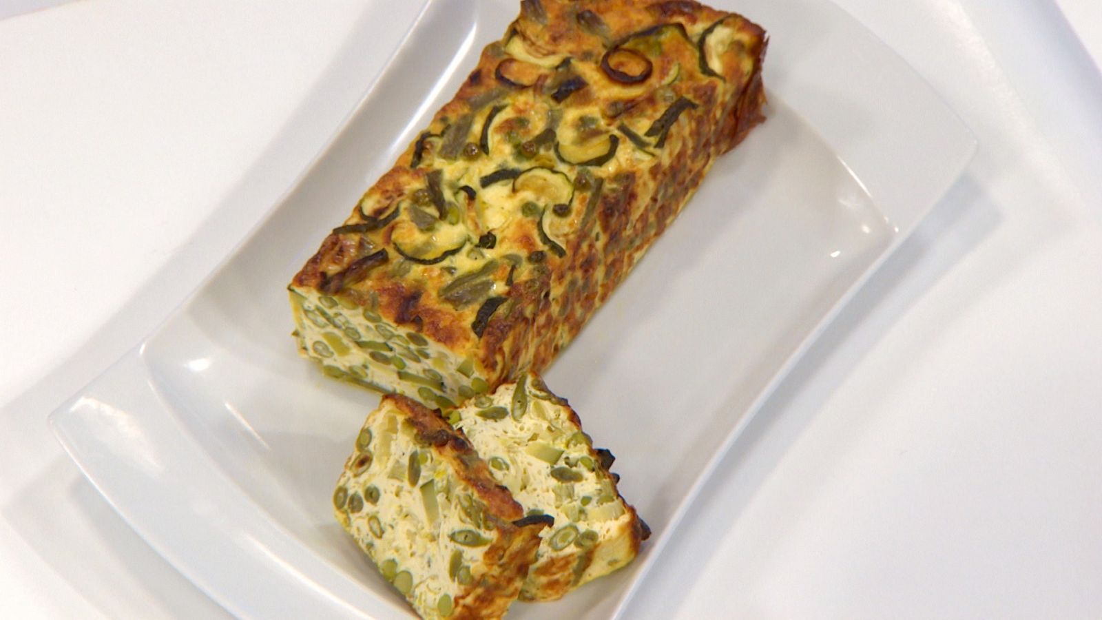 Pastel de judías verdes, puerro y calabacín