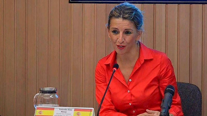 Díaz pide a Sánchez que "presida" la reforma laboral y ve "sorprendente" que el PSOE muestre ahora sus diferencias