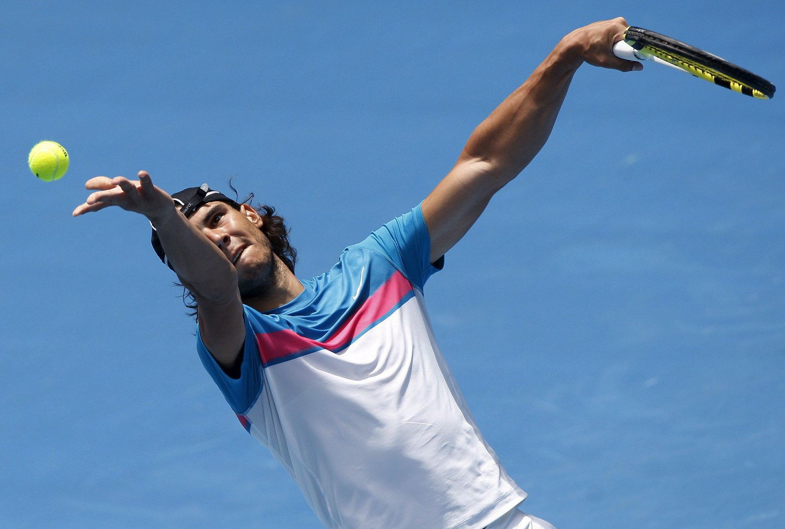 Nadal, durante una sesión de entrenamiento antes del Abierto de Tenis Australiano en Melbourne.