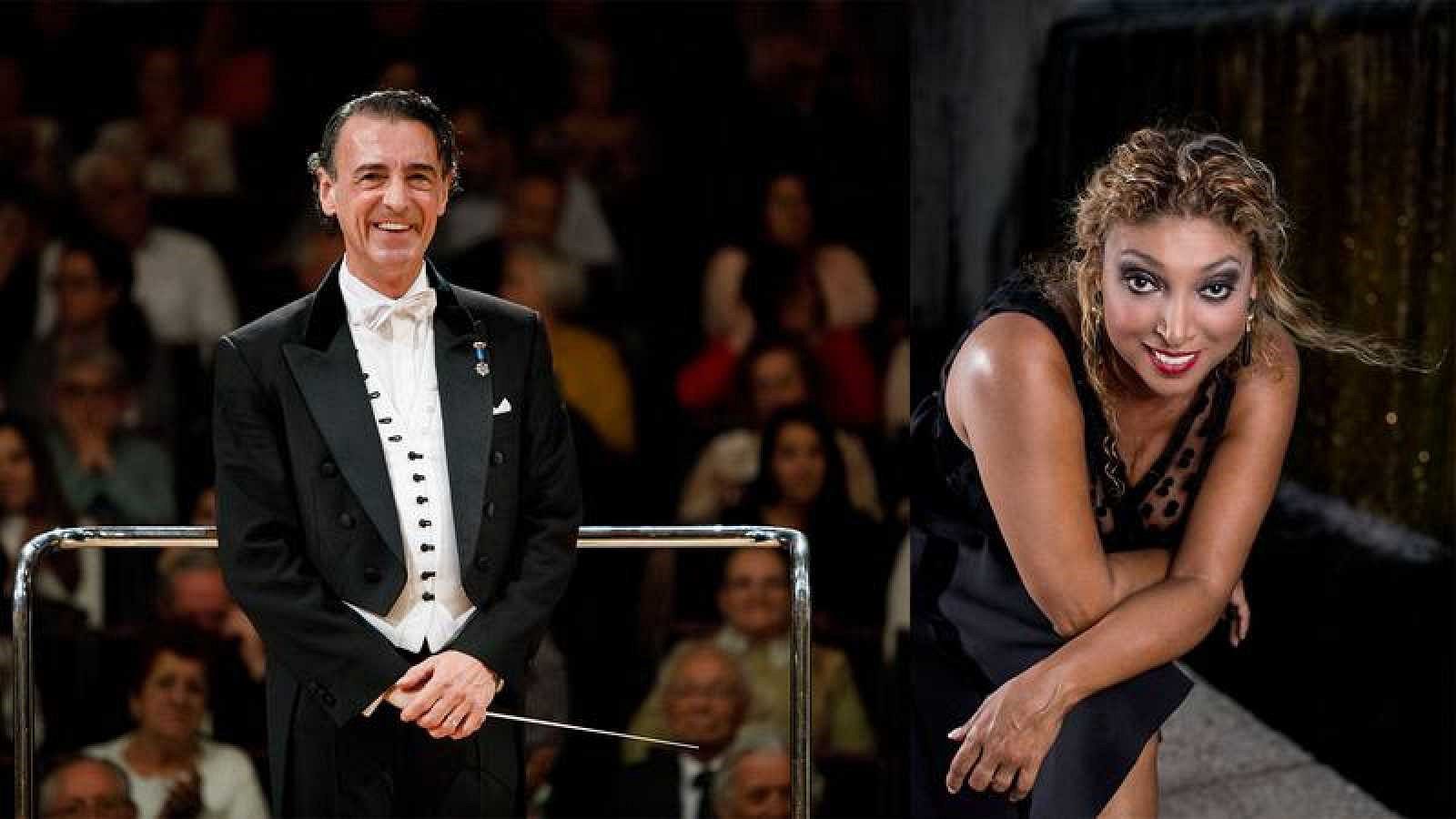 El maestro Miguel Ángel Gómez-Martínez y la cantaora Esperanza Fernández