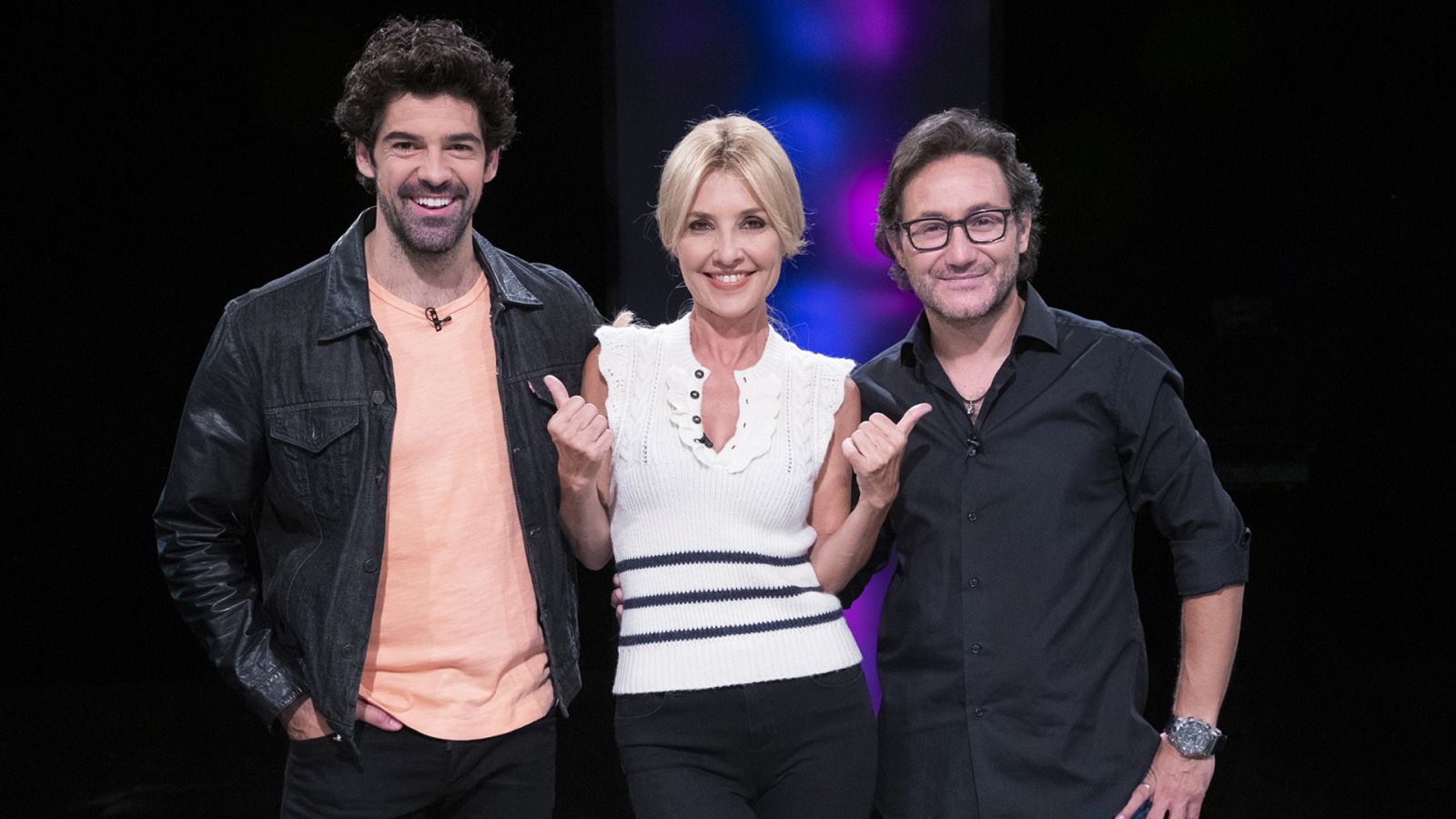 Cayetana Guillén Cuervo con Miguel Ángel Muñoz y Carlos Santos en 'Versión española'