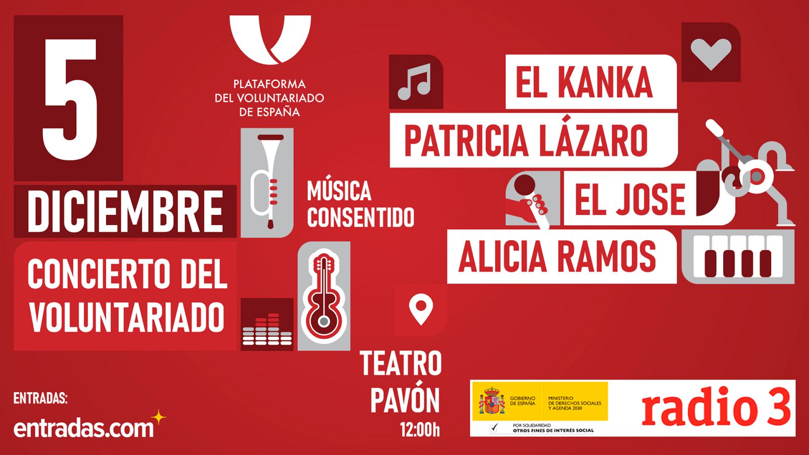 El Concierto del Voluntariado se celebrará el 5 de diciembre en el Teatro Pavón de Madrid