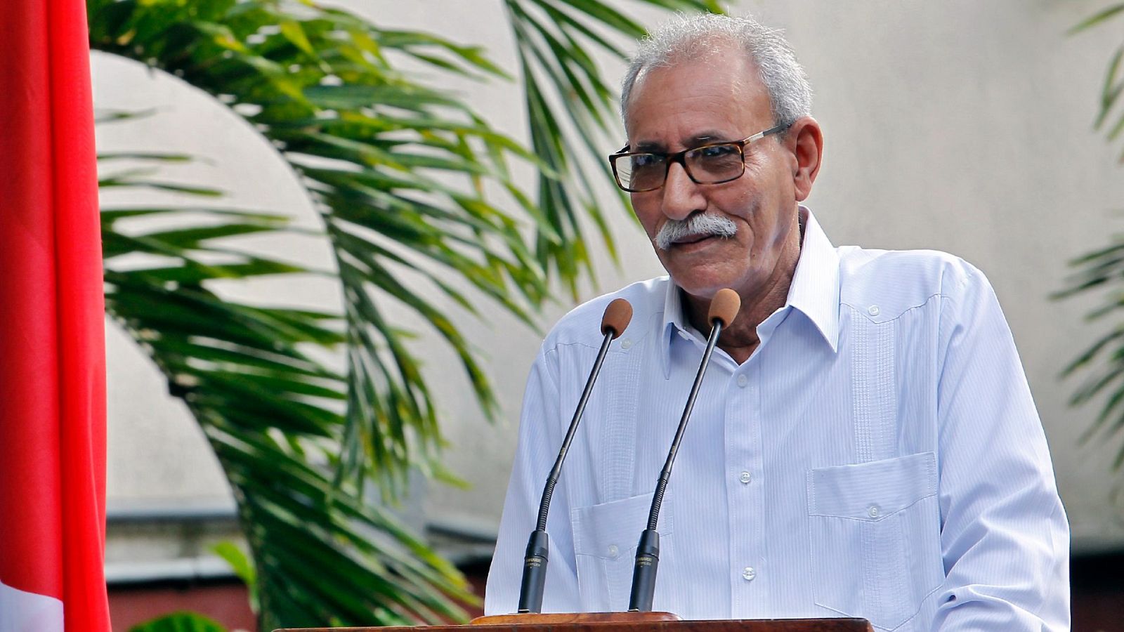 El líder del Frente Polisario, Brahim Ghali, durante un acto público