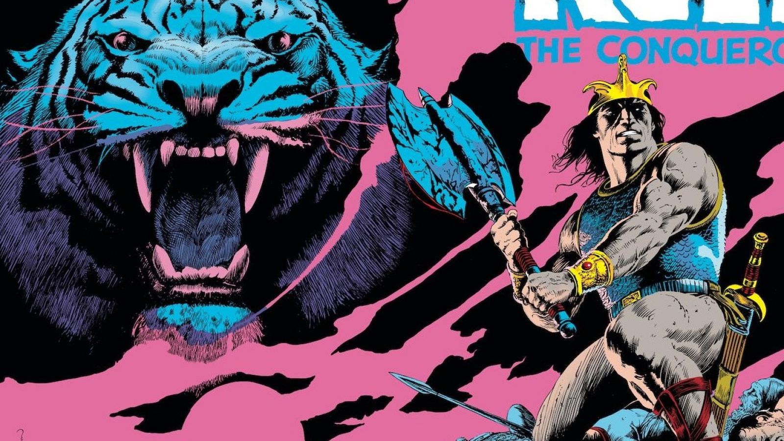 Detalle de una portada de Kull dibujada por John Bolton