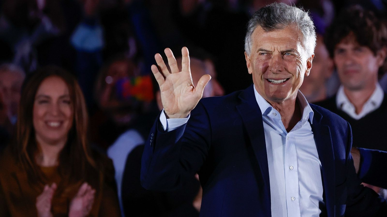 EL expresidente Argentino, Mauricio Macri, durante un acto de campaña