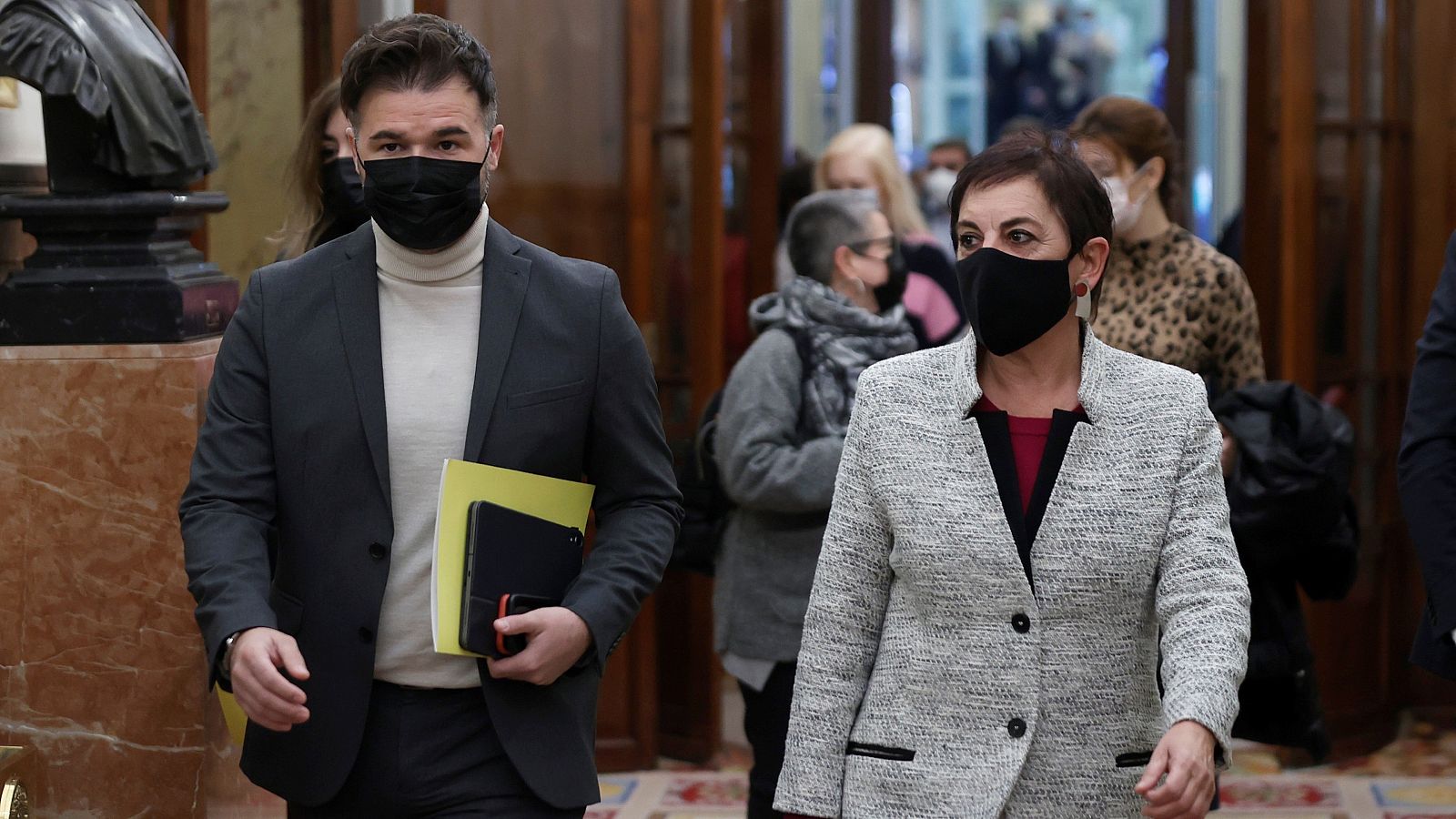 Gabriel Rufián y Mertxe Aizpurua