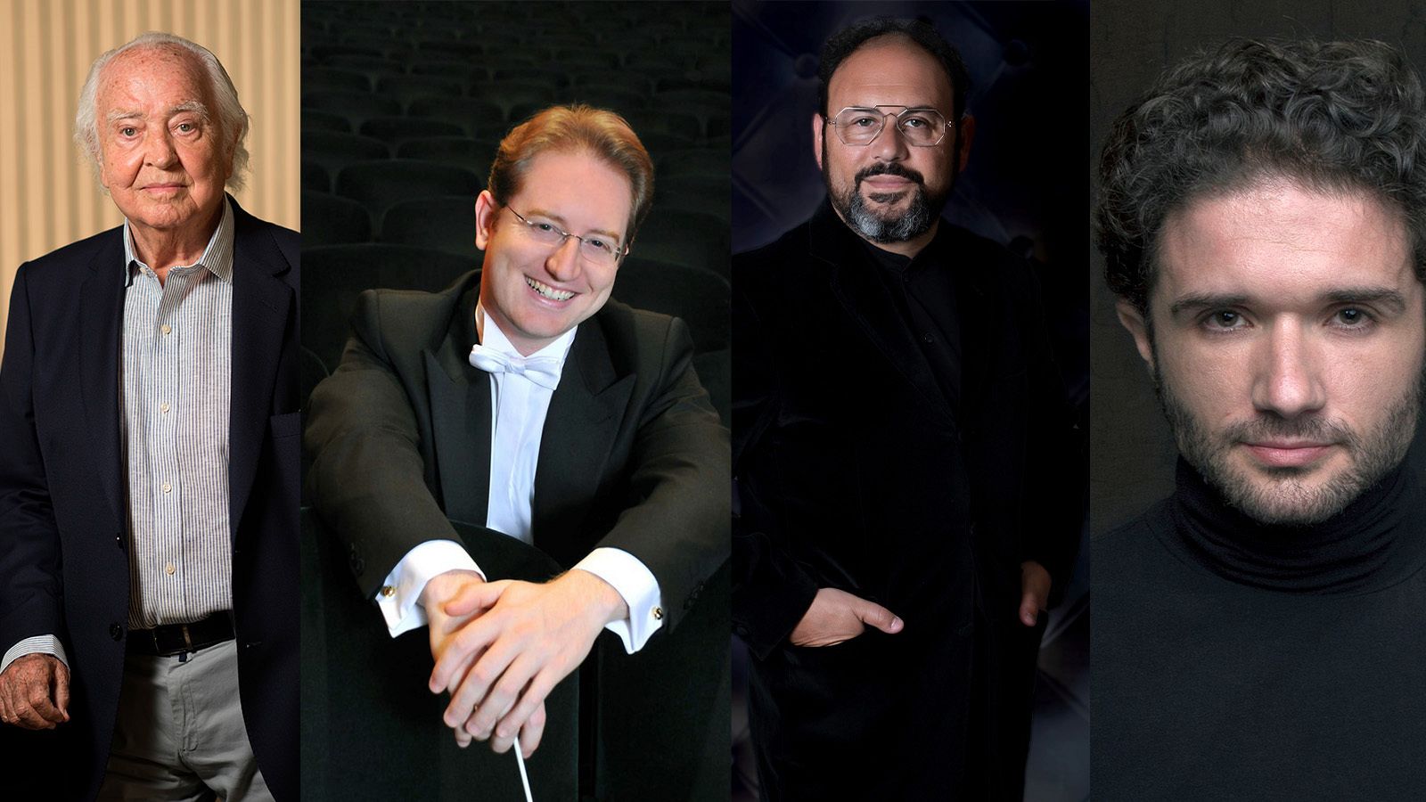 Antón García Abril, Ramón Tebar, Marco Antonio García de Paz y Eduardo Fernández