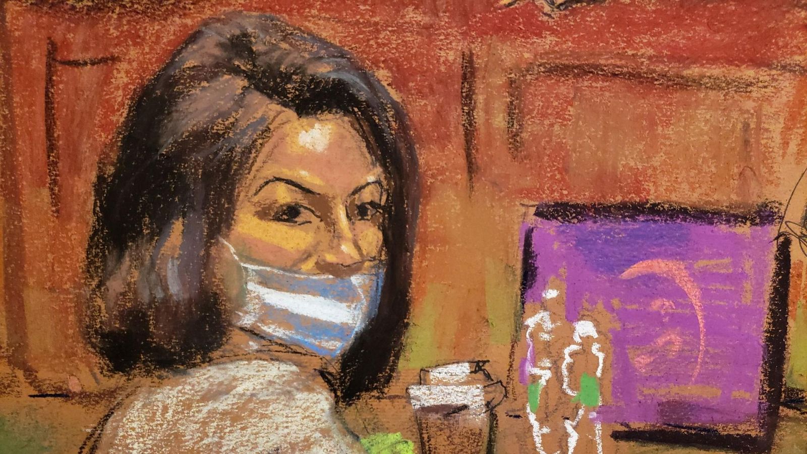 Imagen de Ghislaine Maxwell durante el juicio