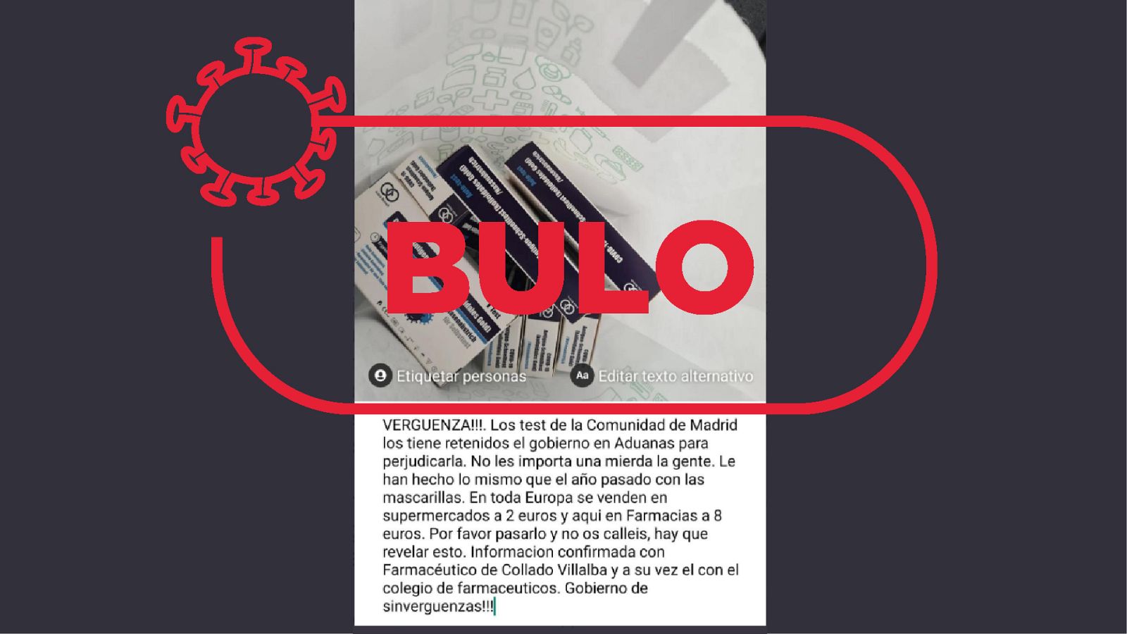 El mensaje falso que desmienten tanto el Colegio de Farmacéuticos de Madrid como la Agencia Tributaria