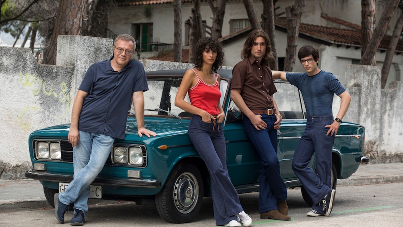 Daniel Monzón junto a los protagonistas de 'Las leyes de la frontera'