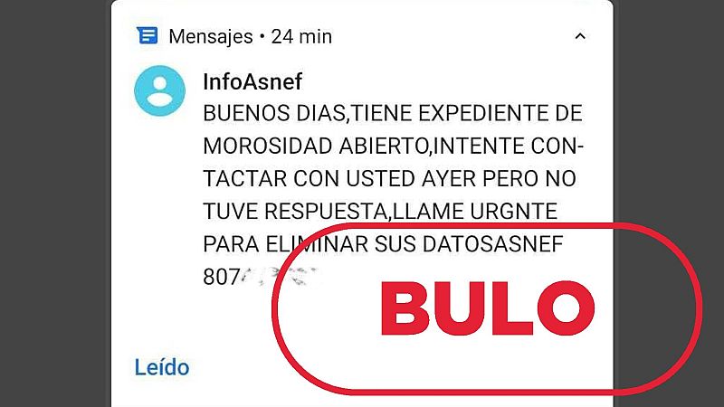 Cuidado con el SMS sobre un expediente de morosidad que te pide llamar a un 807