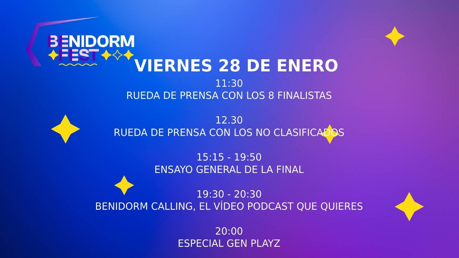 Agenda Benidorm Fest: 28 de enero