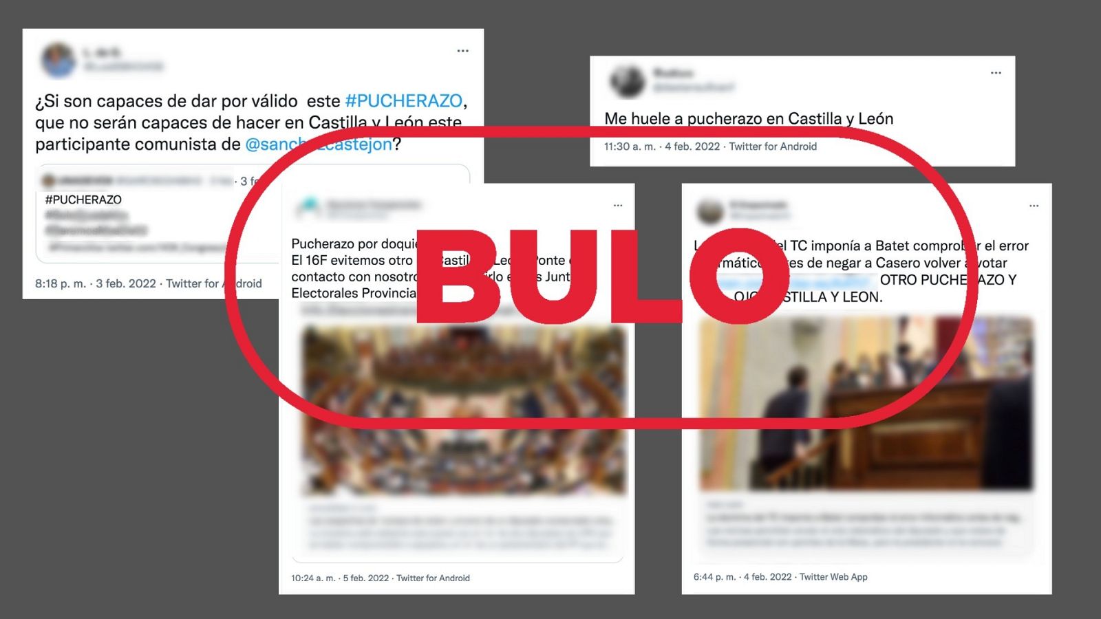 Mensajes que reproducen el bulo del pucherazo en las elecciones de Castilla y León