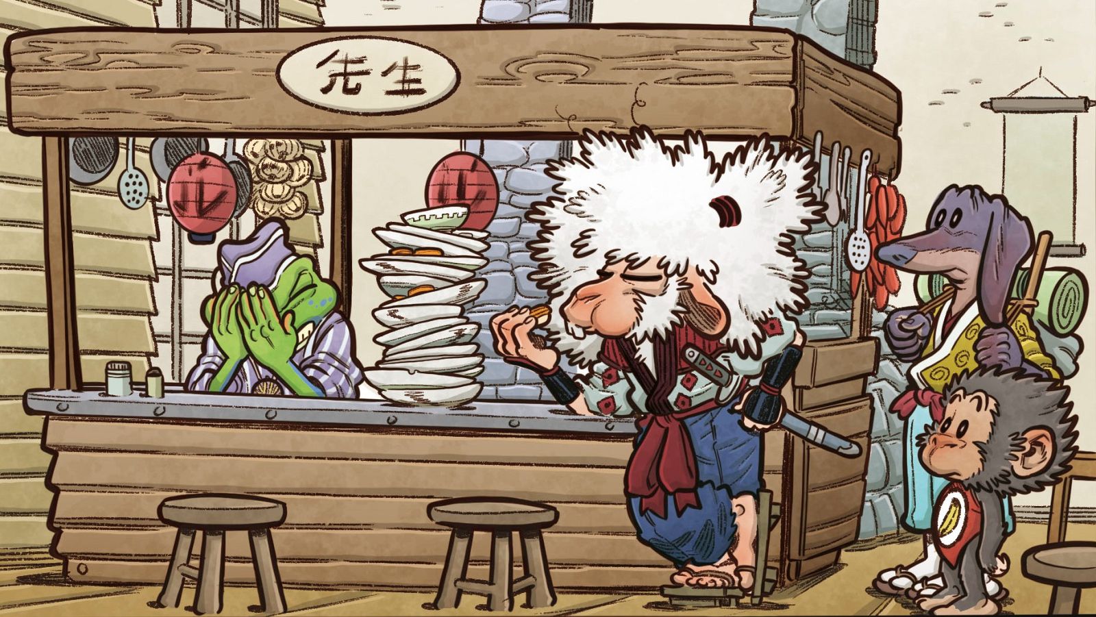 Viñeta de 'La Oveja Samurái: la senda del tatuador'