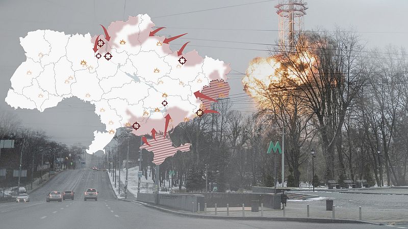 Los mapas de la primera semana de la guerra en Ucrania