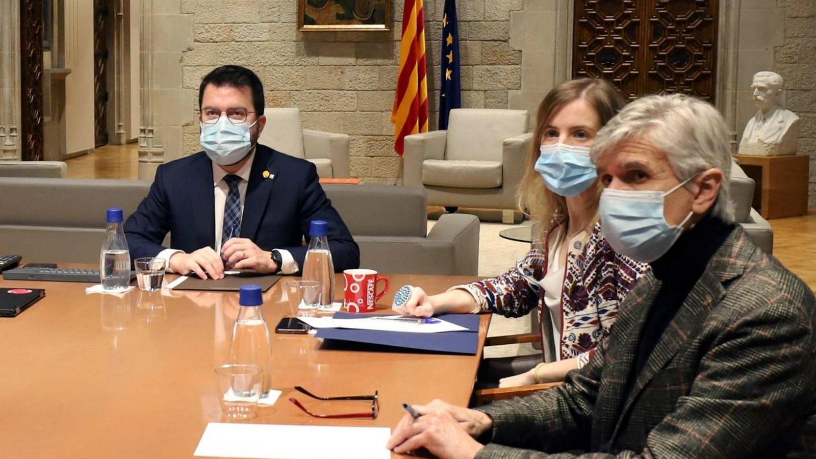 El president Aragonès ha encapçalat la reunió de seguiment de la situació a Ucraïna