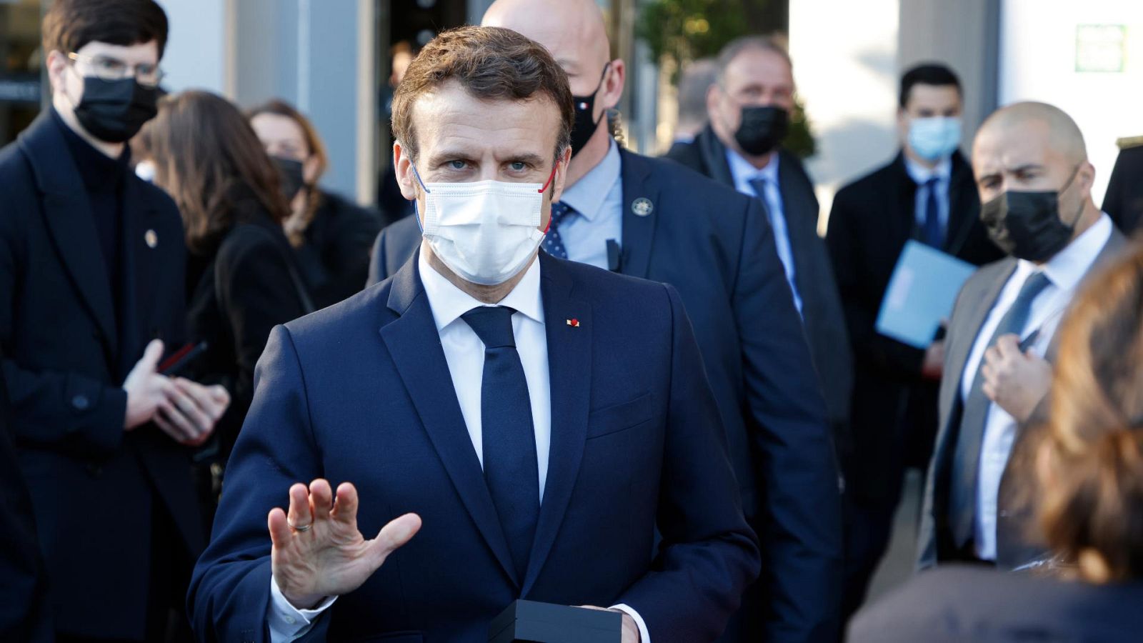 El presidente Emmanuel Macron en una imagen este sábado en París
