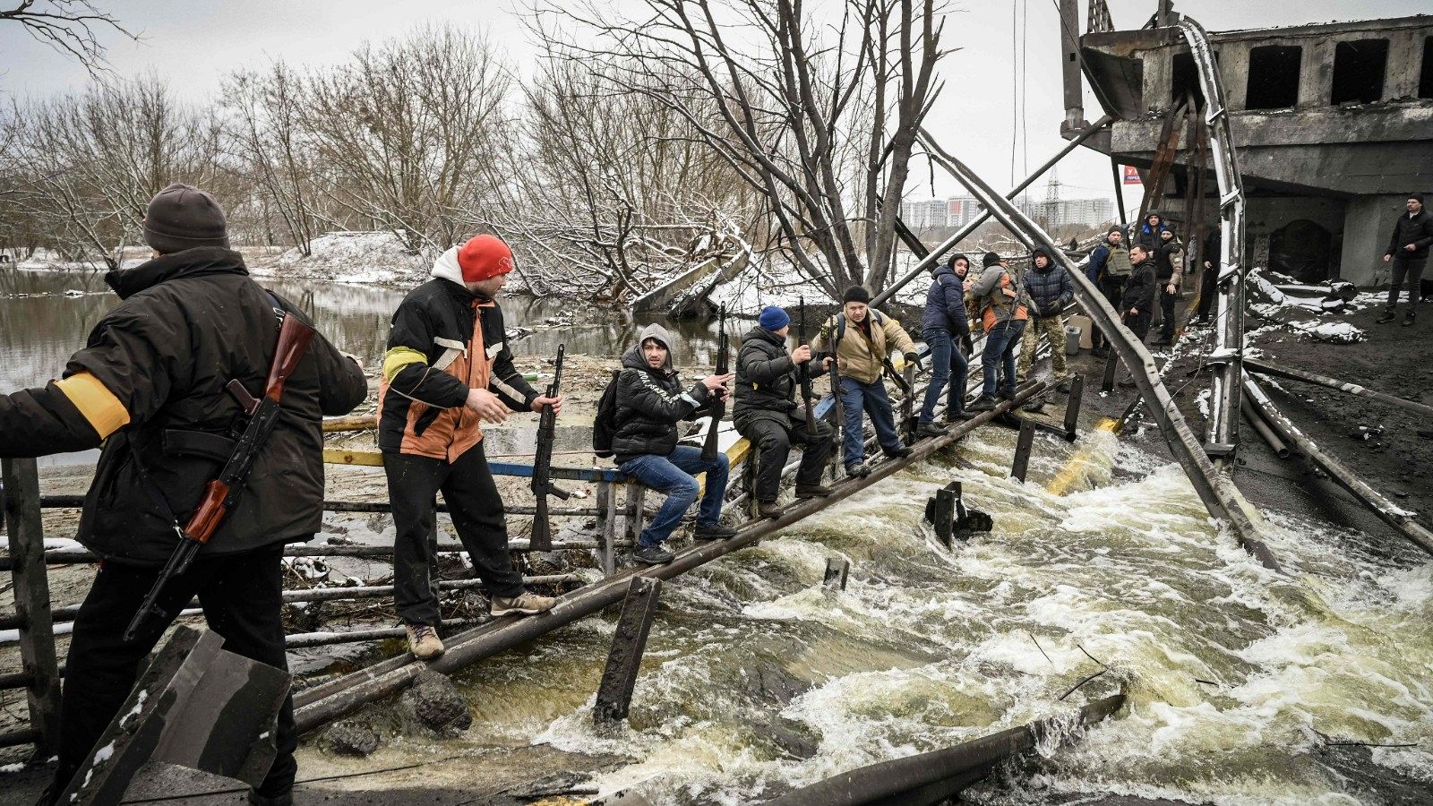 Milicias ucranianas en Kiev