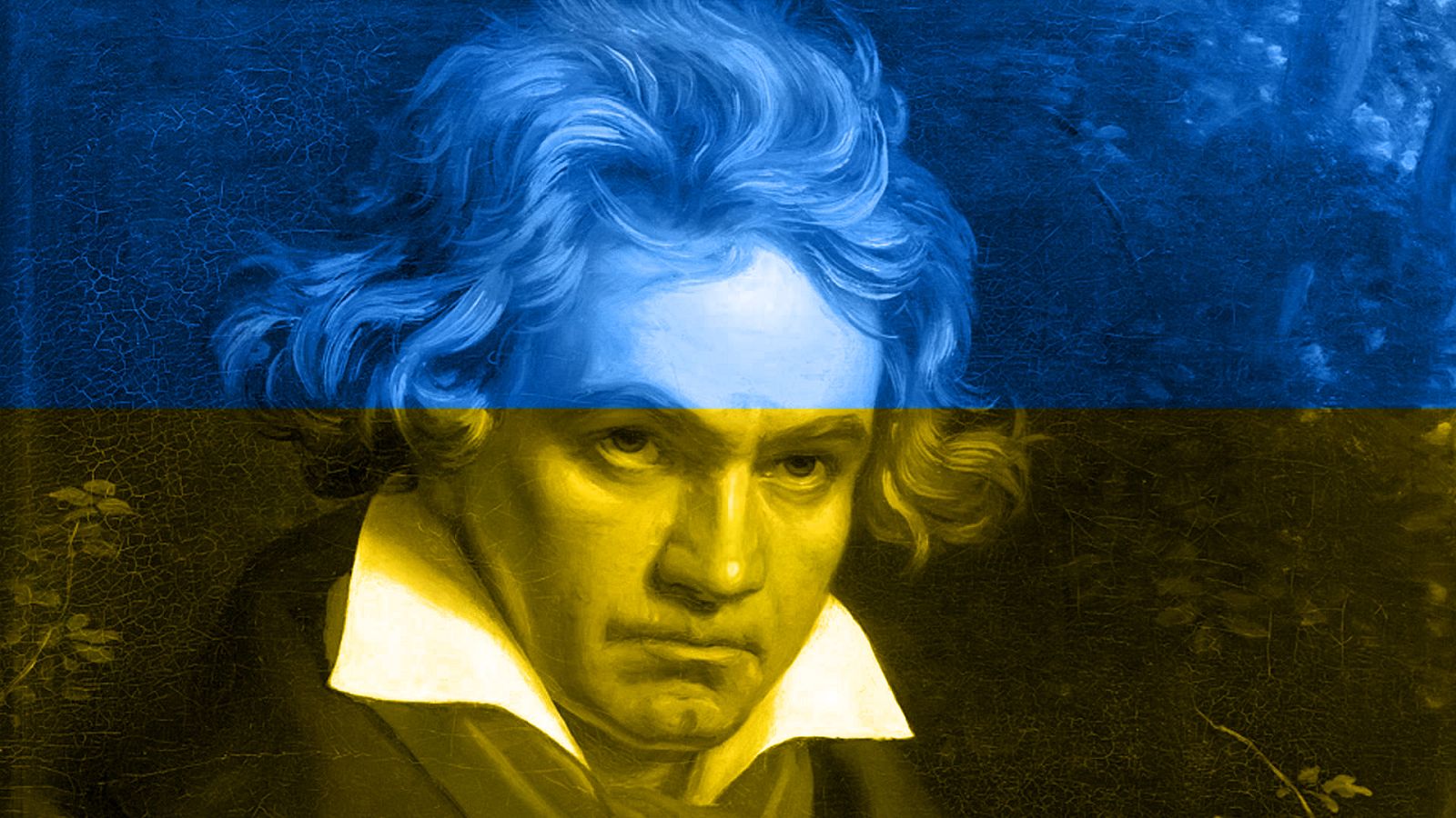 Imagen de Beethoven con la bandera de Ucrania