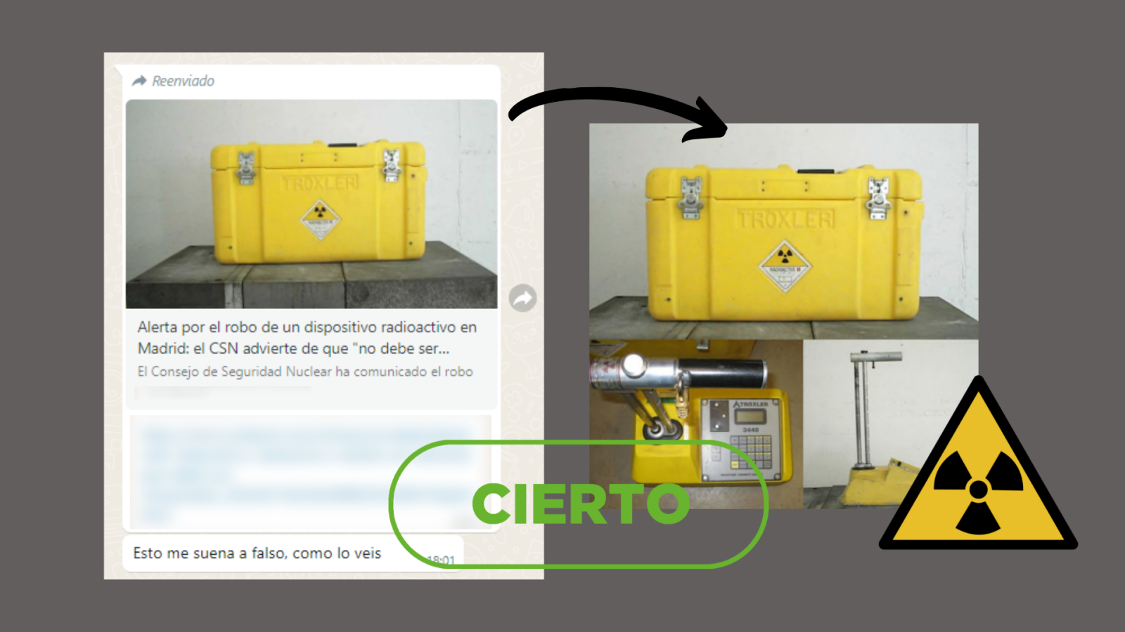 Maletín radiactivo robado en Madrid