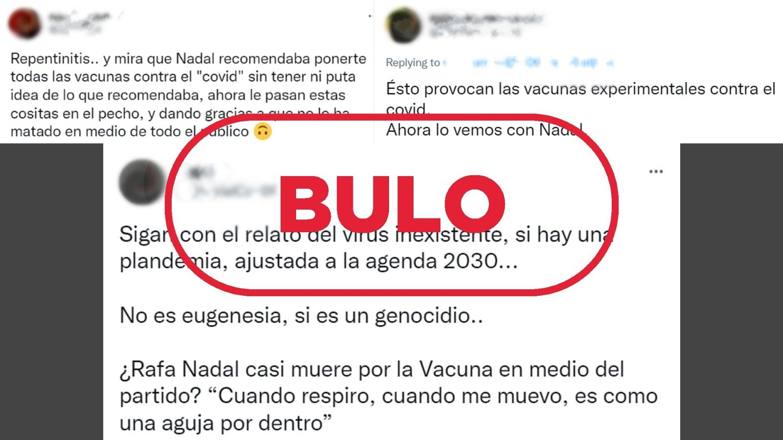 Mensajes que reproducen el bulo de la relación entre la vacuna contra la COVID-19 y los problemas respiratorios de Nadal