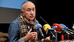Pepe Álvarez llama a los transportistas que secundan el paro a la "responsabilidad" y al Gobierno "a la negociación"