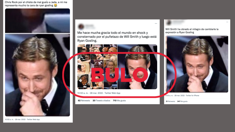 Esta reacción de Ryan Gosling es anterior al bofetón de Will Smith en los Oscar 