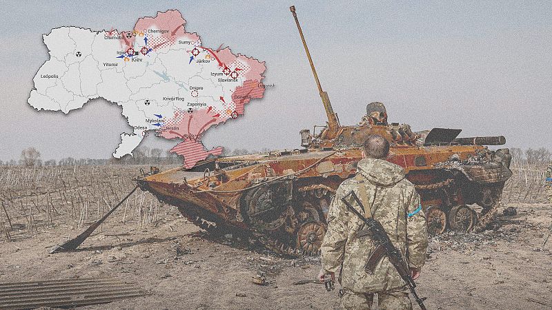 Los mapas de la sexta semana de la guerra en Ucrania