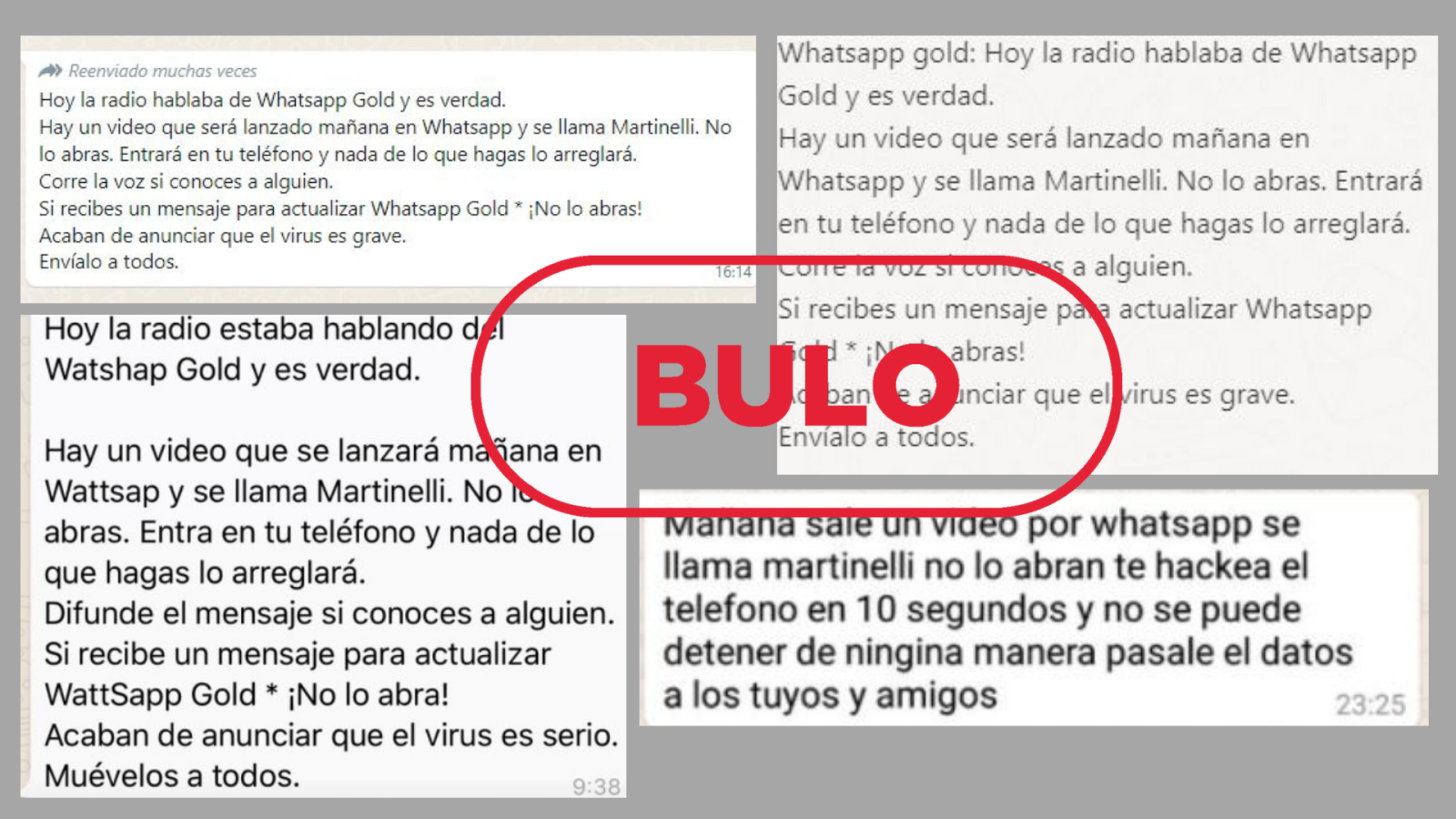 Mensajes en WhatsApp que alertan sobre el hackeo en el teléfono móvil.