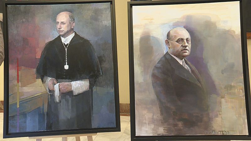 La UMU incorpora los retratos de dos rectores marginados por sus ideas republicanas durante el franquismo