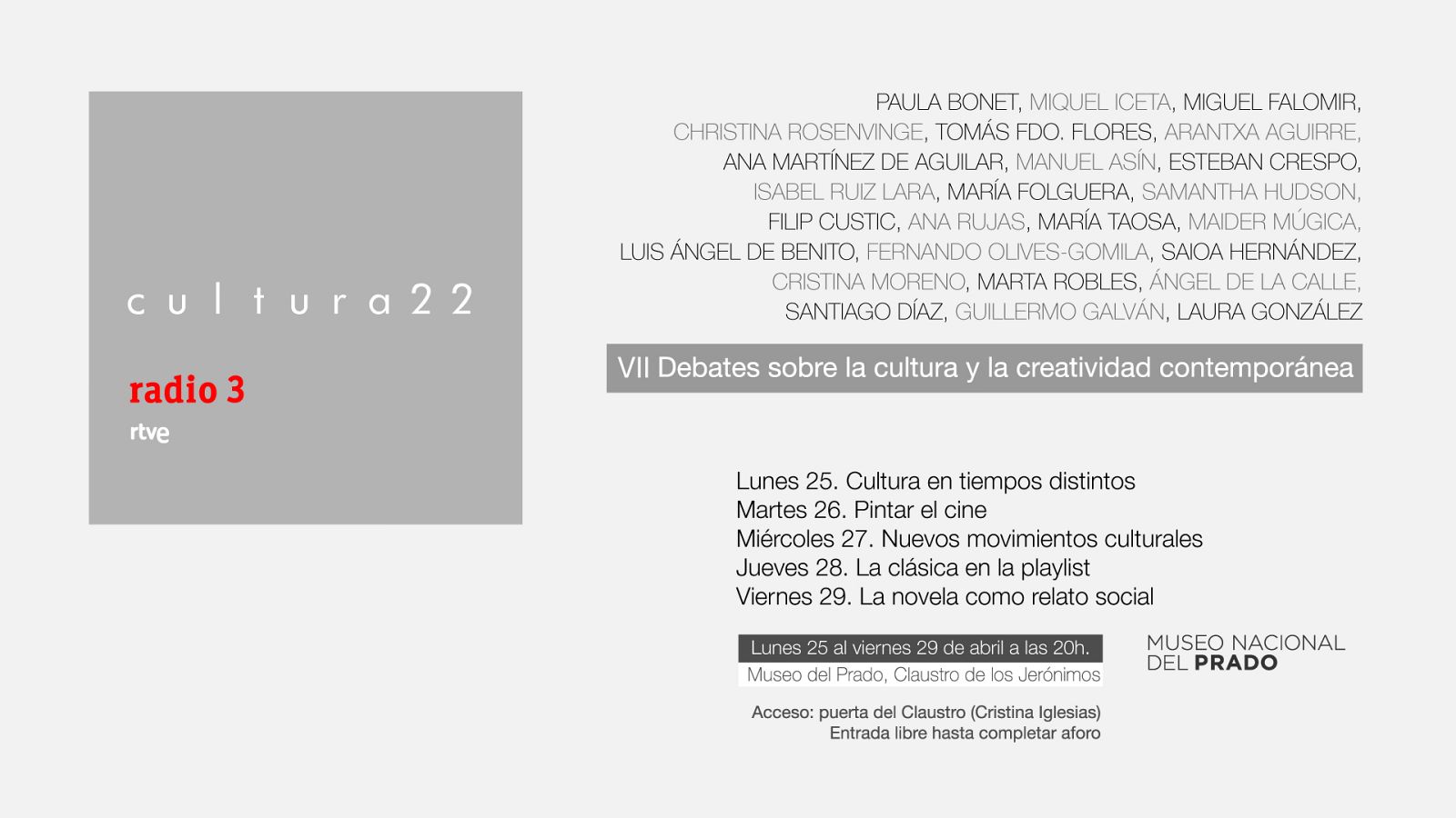 Cultura22 se celebrará en el Museo del Prado del 25 al 29 de abril