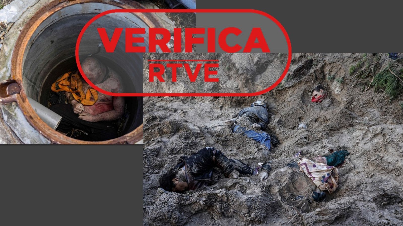 Cuerpos en una fosa común y en un pozo en Motyzhyn, Ucrania