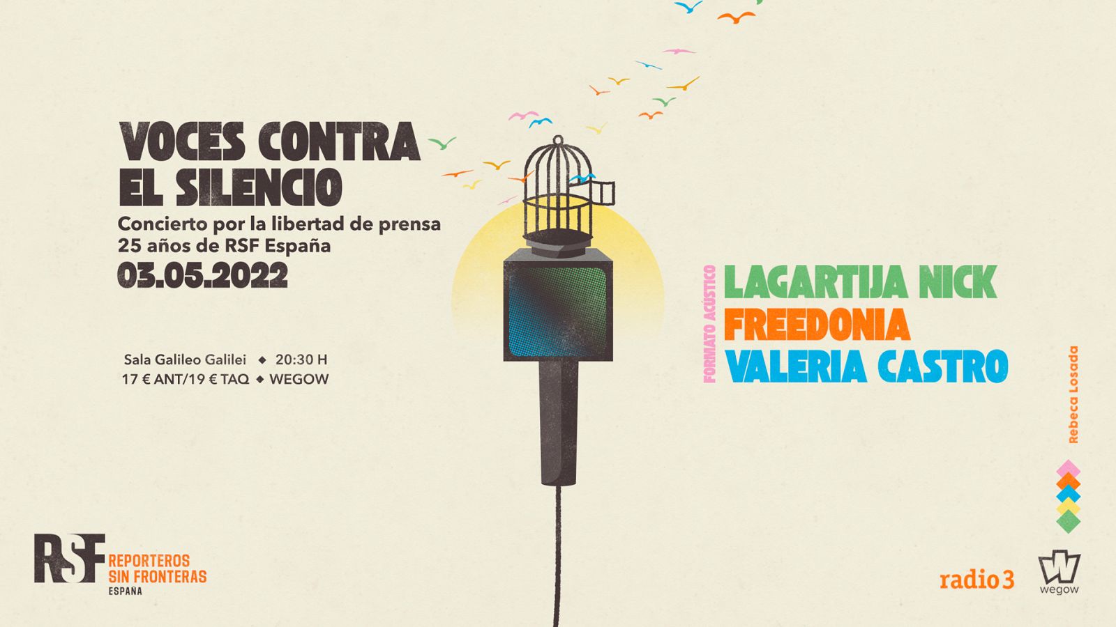 Ángel Carmona (Radio 3) presentará el concierto Voces Contra El Silencio