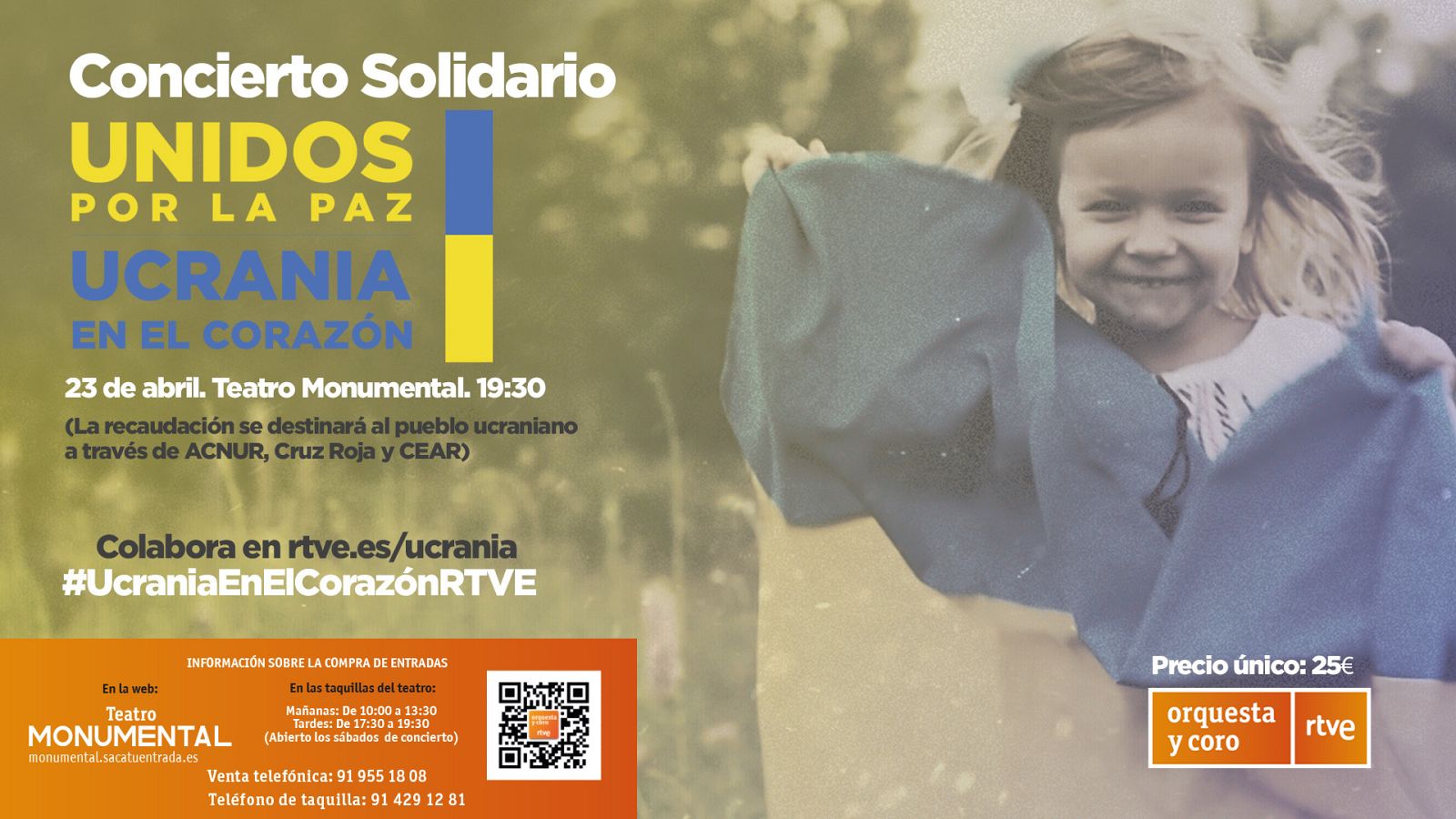 La recaudación se destinará al pueblo ucraniano a través de ACNUR, Cruz Roja y CEAR