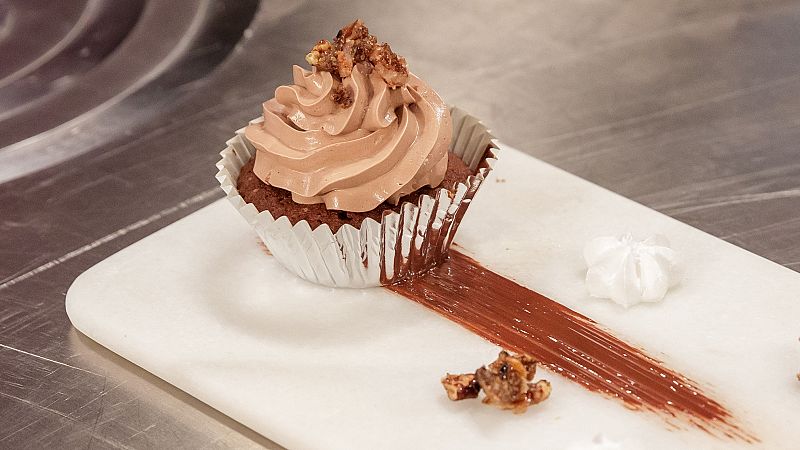 Receta de cupcakes de chocolate y panceta de Yannick