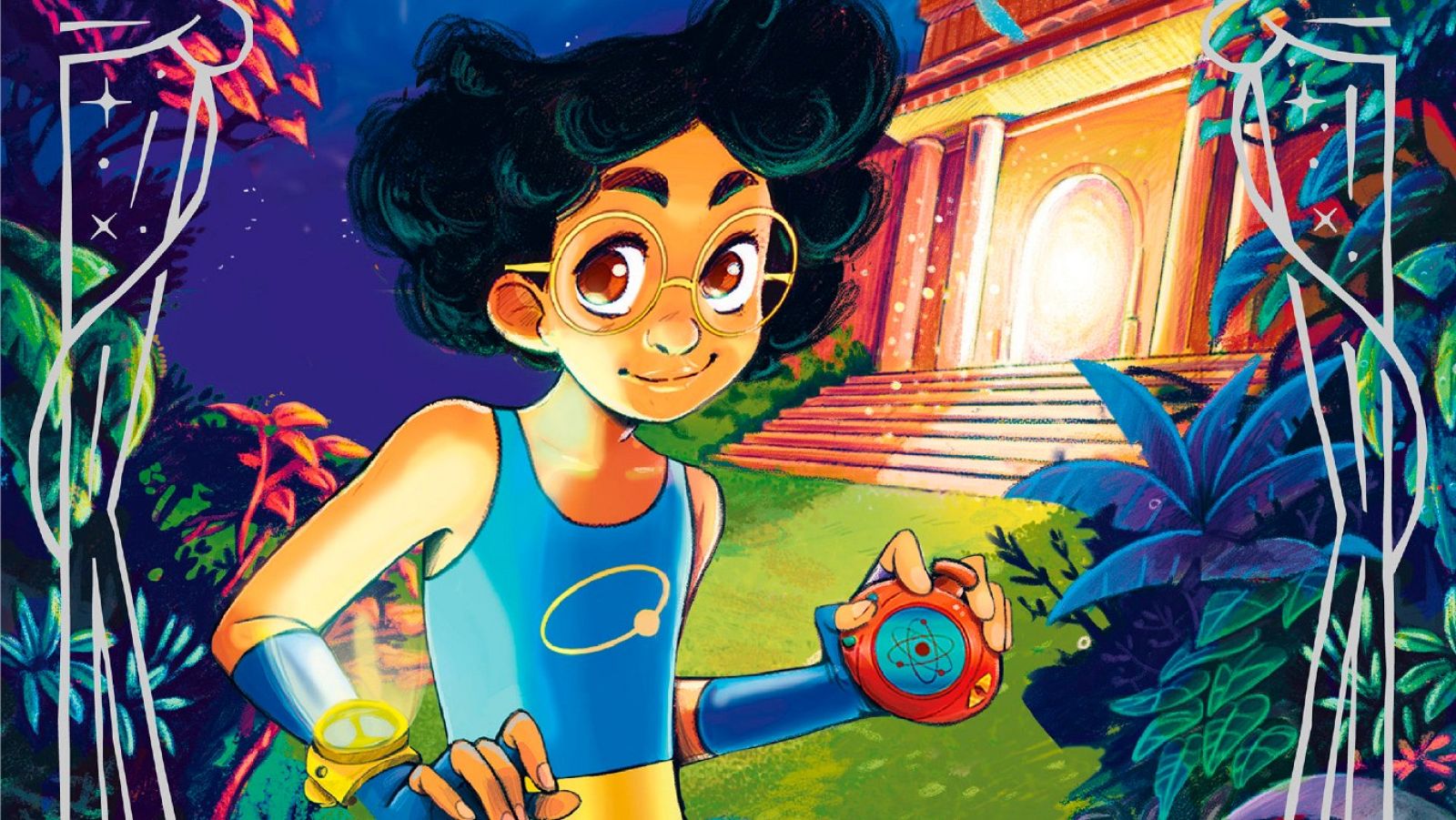 Detalle de la portada de 'Frida McMoon y los aprendices del tiempo'