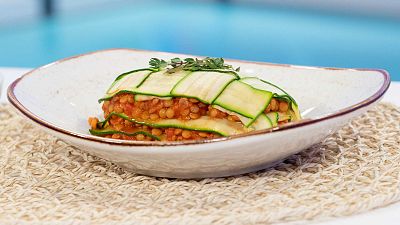 Receta de lasa�a de calabac�n con bolo�esa vegetariana 