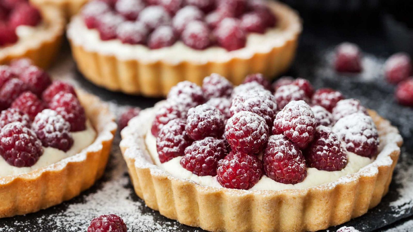 Tartaletas con frambuesas